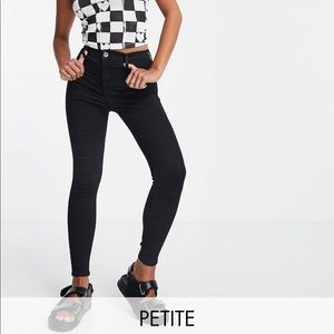 NWT Topshop Petite Joni organic cotton blend jeans in black | Size 6P (W28, L28)